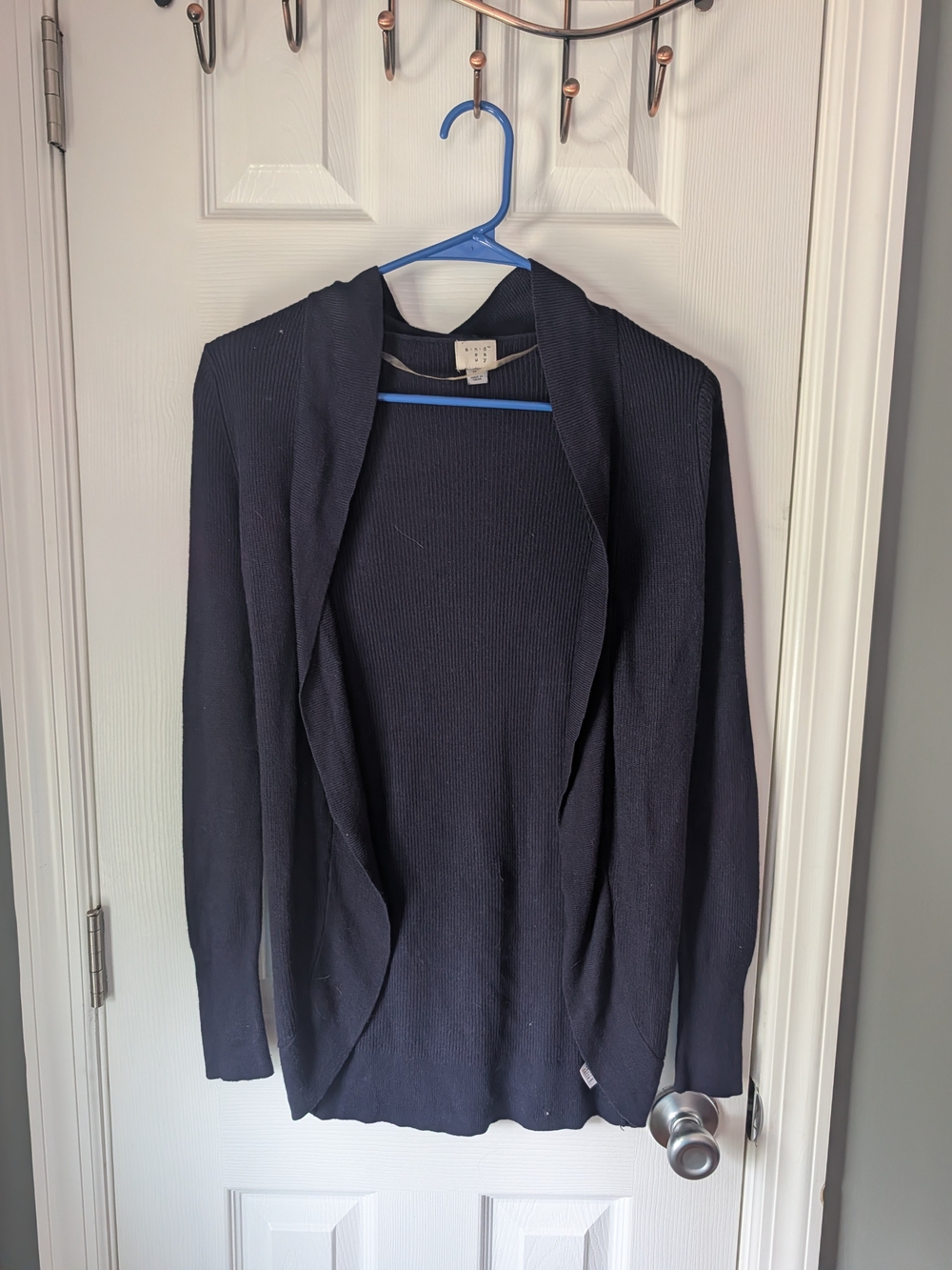 a new day Navy Open-Front Ribbed Cardigan
